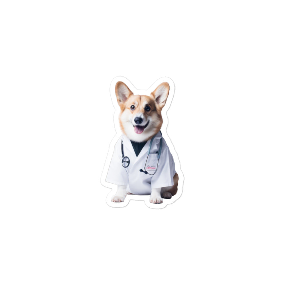 Welsh Corgi Doctor Sticker - Stickerfy.ai