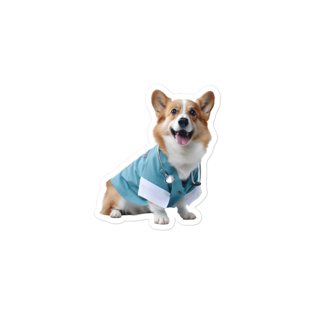 Welsh Corgi Doctor Sticker - Stickerfy.ai