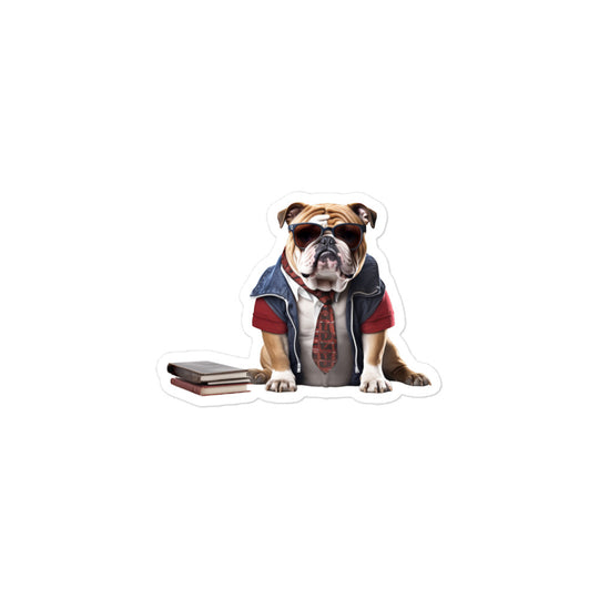 Bulldog Student Sticker - Stickerfy.ai