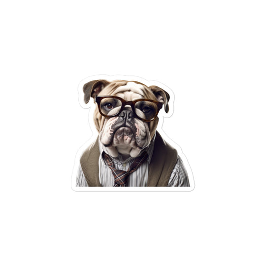 Bulldog Student Sticker - Stickerfy.ai