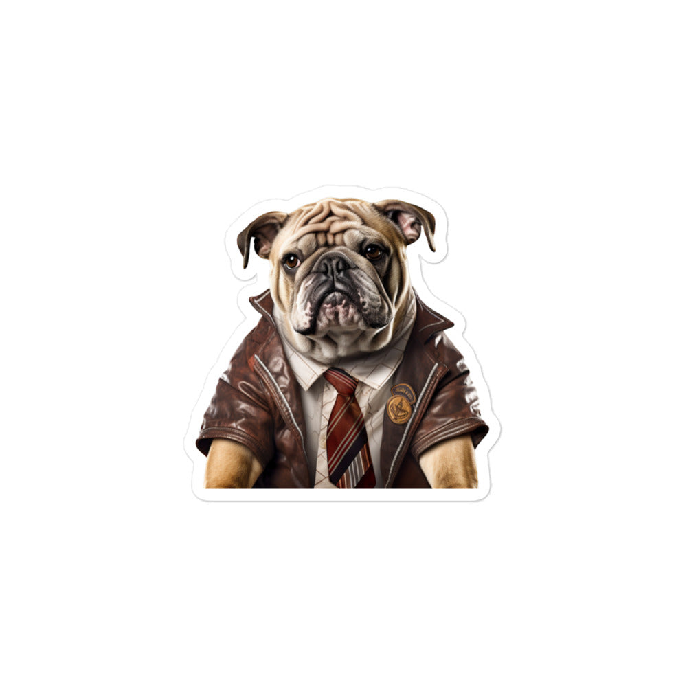 Bulldog Student Sticker - Stickerfy.ai