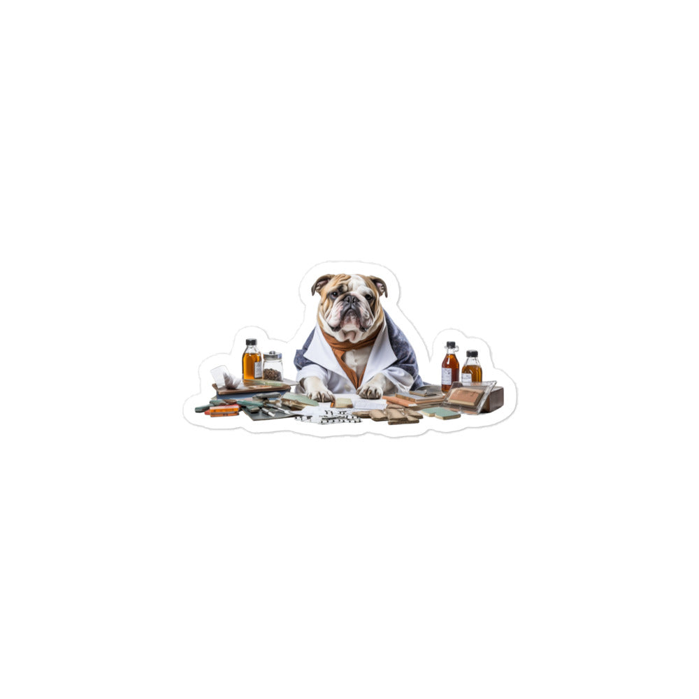 Bulldog Pharmacist Sticker - Stickerfy.ai