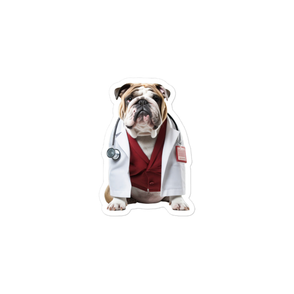 Bulldog Doctor Sticker - Stickerfy.ai