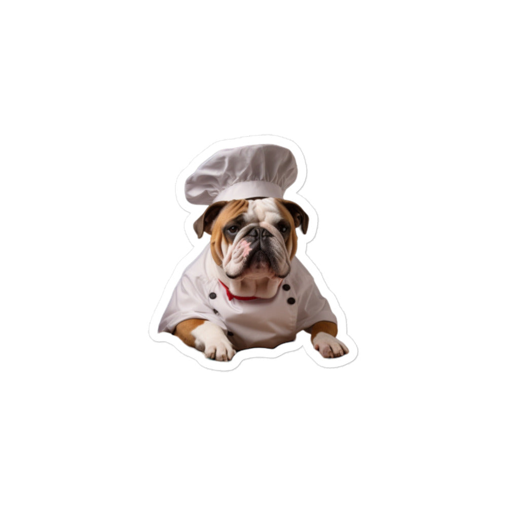 Bulldog Chef Sticker - Stickerfy.ai