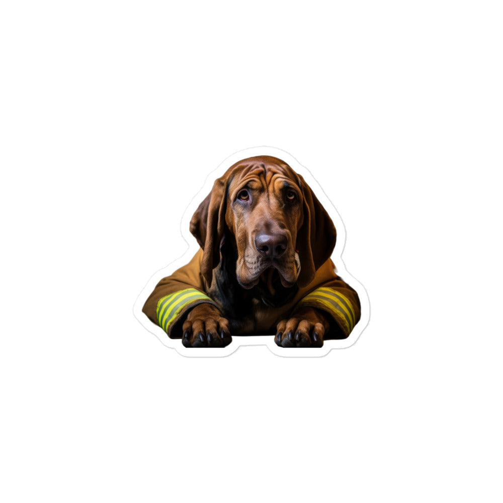 Bloodhound Firefighter Sticker - Stickerfy.ai