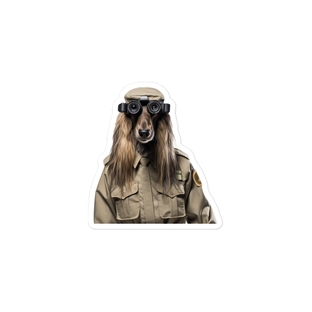 Afghan Hound Security Officer Sticker - Stickerfy.ai