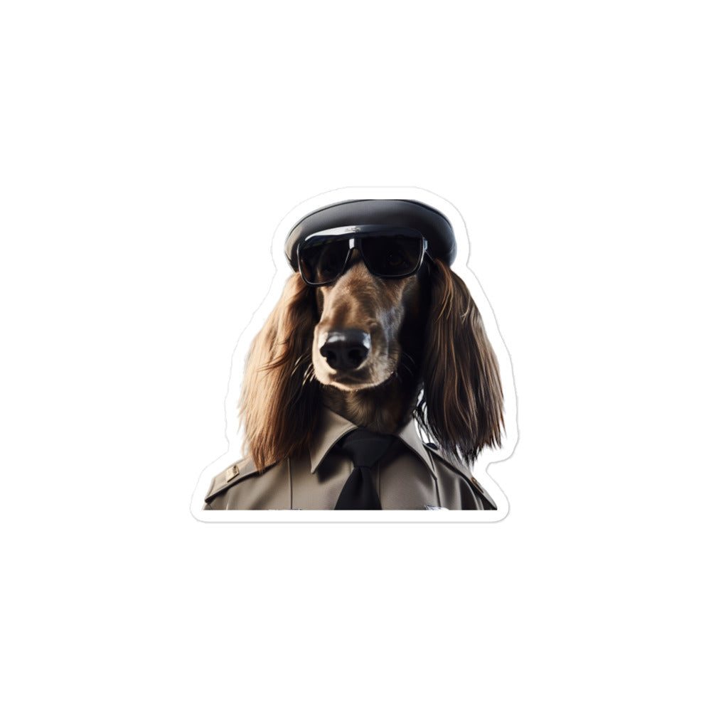 Afghan Hound Security Officer Sticker - Stickerfy.ai