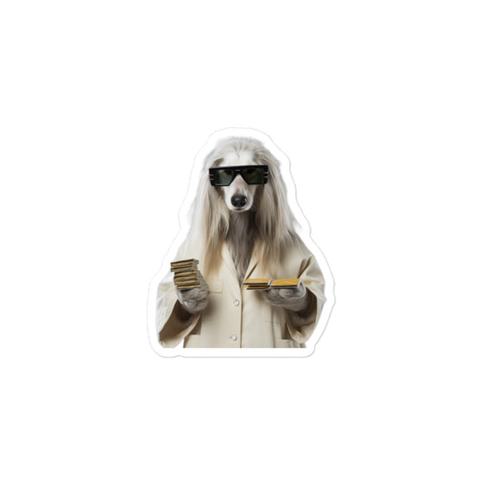 Afghan Hound Pharmacist Sticker - Stickerfy.ai