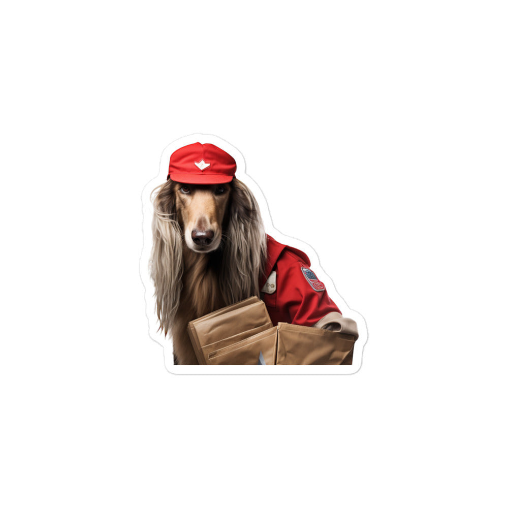 Afghan Hound Mail Carrier Sticker - Stickerfy.ai