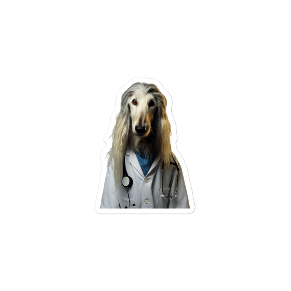 Afghan Hound Doctor Sticker - Stickerfy.ai