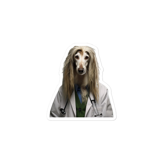 Afghan Hound Doctor Sticker - Stickerfy.ai