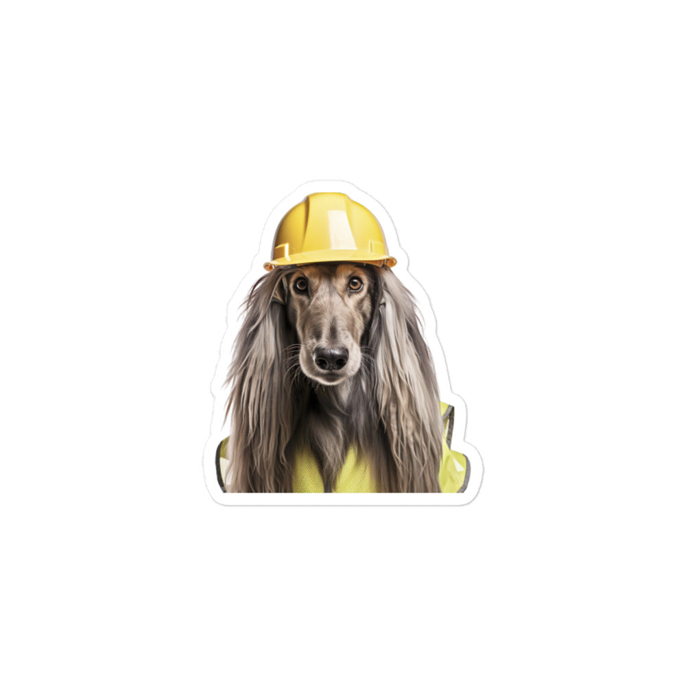 Afghan Hound Contractor Sticker - Stickerfy.ai