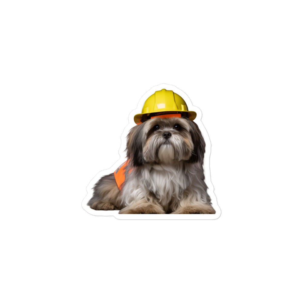 Lhasa Apso Contractor Sticker - Stickerfy.ai