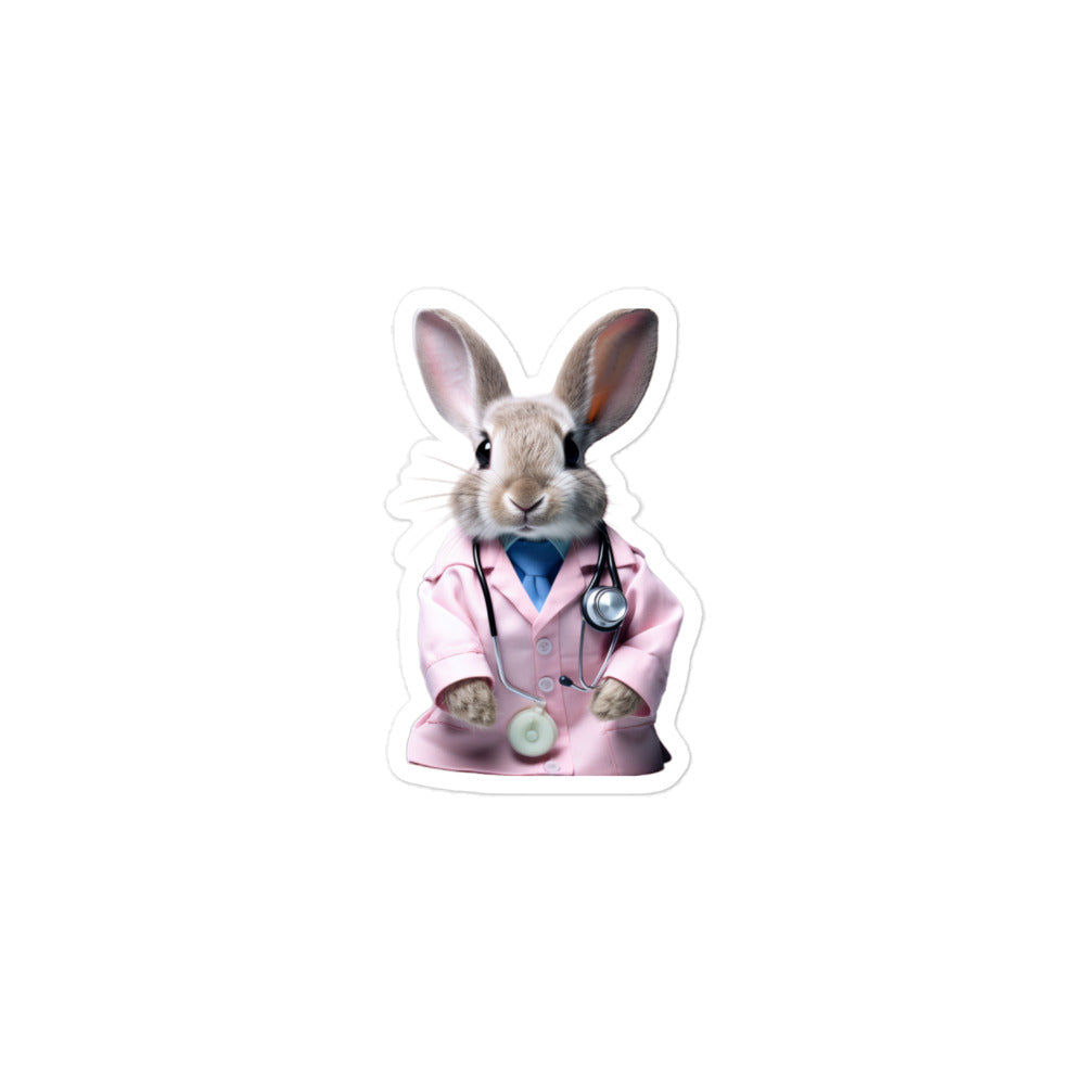 Britannia Petite Compassionate Doctor Bunny Sticker - Stickerfy.ai