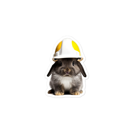 Britannia Petite Contractor Bunny Sticker - Stickerfy.ai