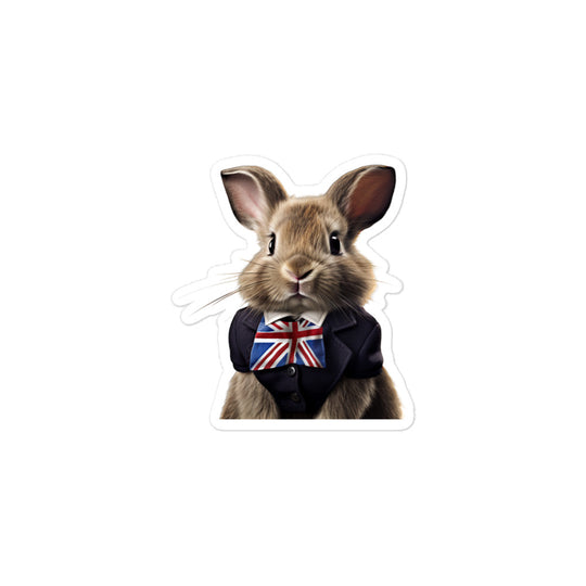 Britannia Petite Enthusiastic Student Bunny Sticker - Stickerfy.ai