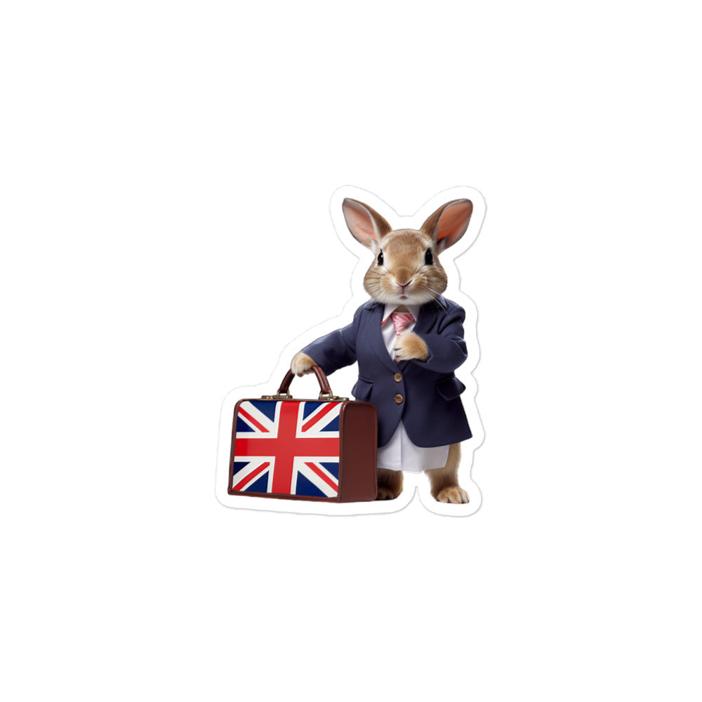 Britannia Petite Persuasive Sales Bunny Sticker - Stickerfy.ai