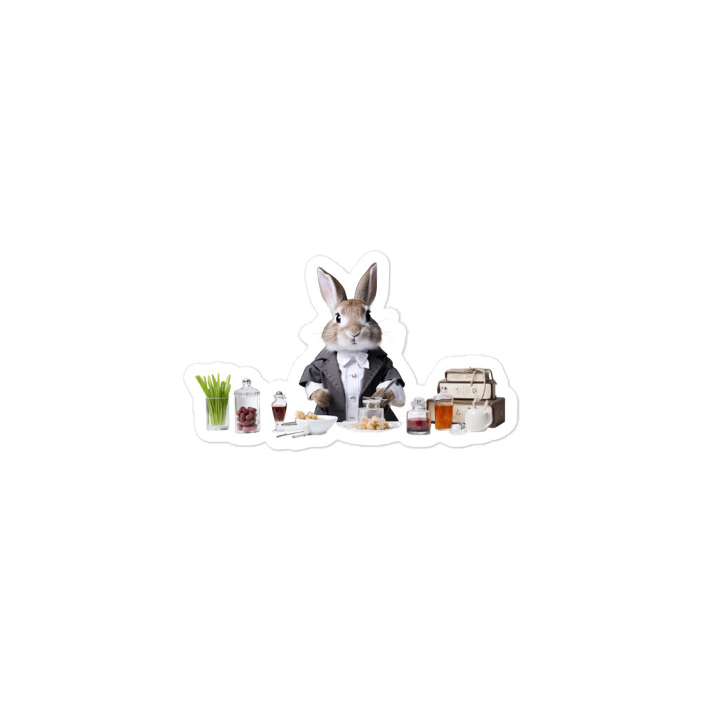 Britannia Petite Knowledgeable Pharmacist Bunny Sticker - Stickerfy.ai