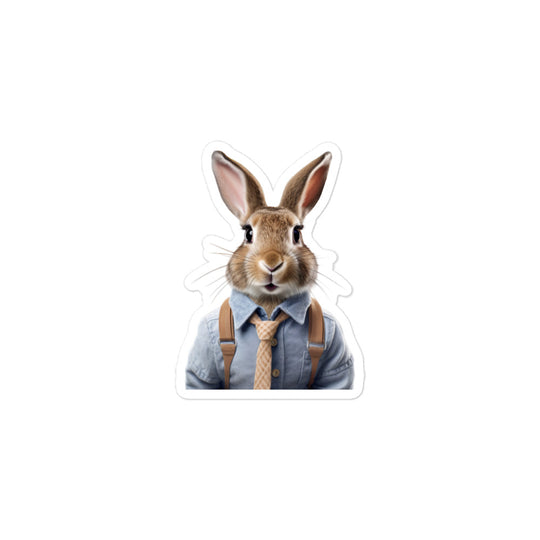 American Enthusiastic Student Bunny Sticker - Stickerfy.ai