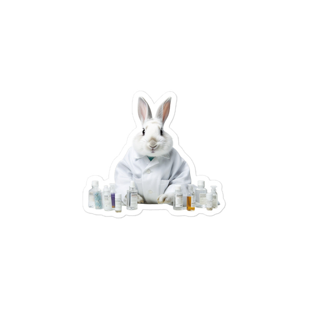 American Knowledgeable Pharmacist Bunny Sticker - Stickerfy.ai