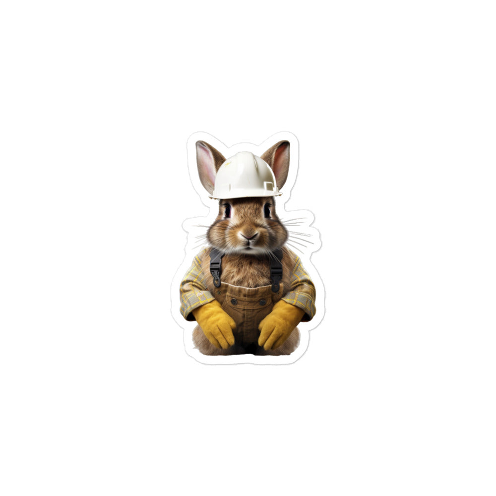 American Contractor Bunny Sticker - Stickerfy.ai