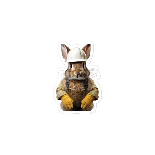 American Contractor Bunny Sticker - Stickerfy.ai