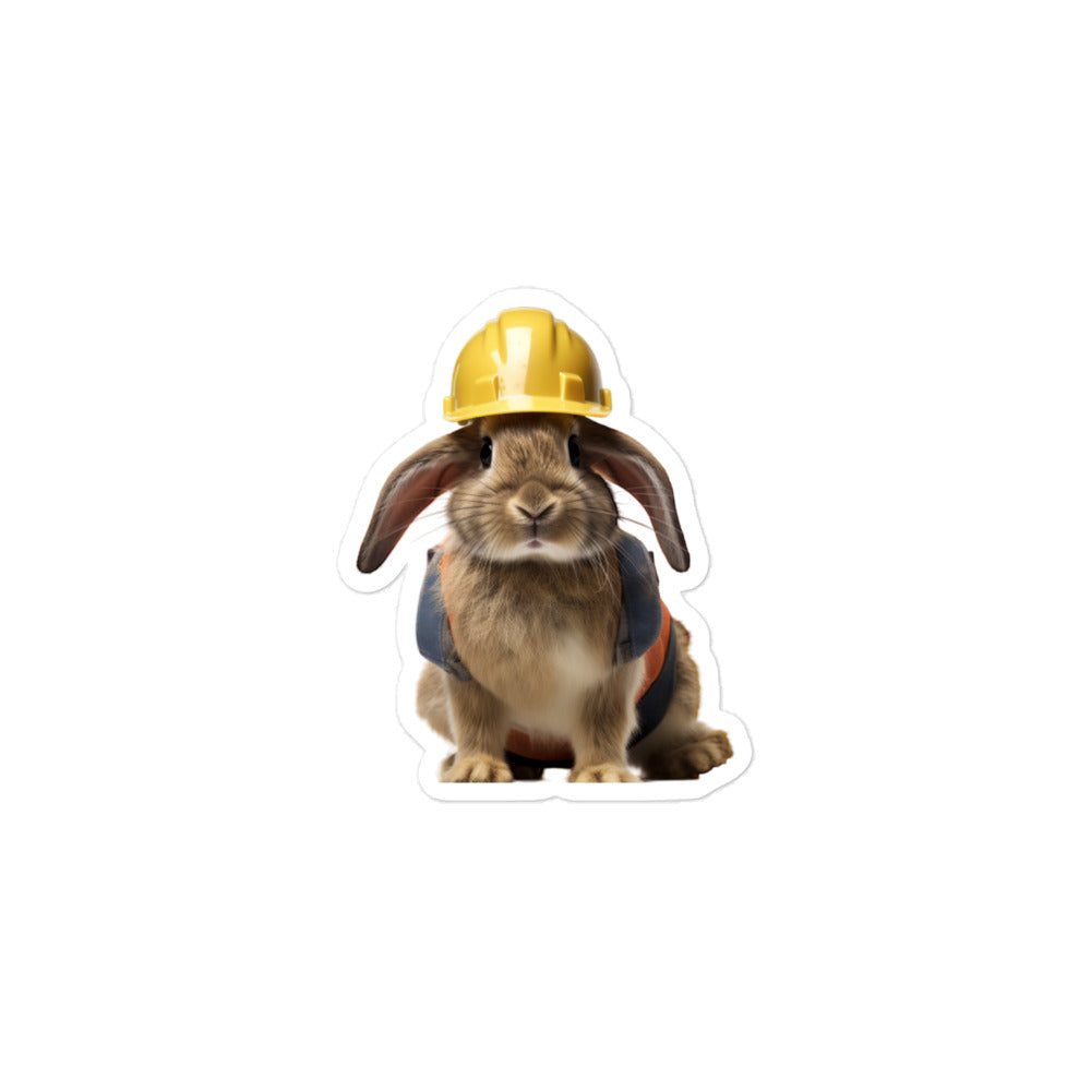 American Contractor Bunny Sticker - Stickerfy.ai