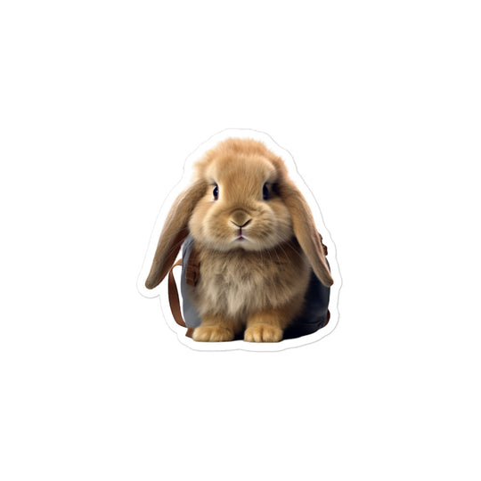 American Fuzzy Lop Enthusiastic Student Bunny Sticker - Stickerfy.ai