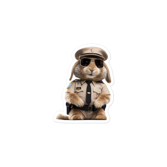 American Fuzzy Lop Security Officer Bunny Sticker - Stickerfy.ai