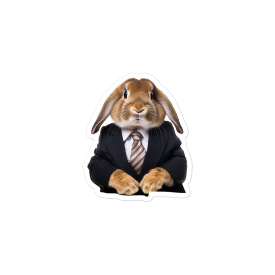 American Fuzzy Lop Persuasive Sales Bunny Sticker - Stickerfy.ai