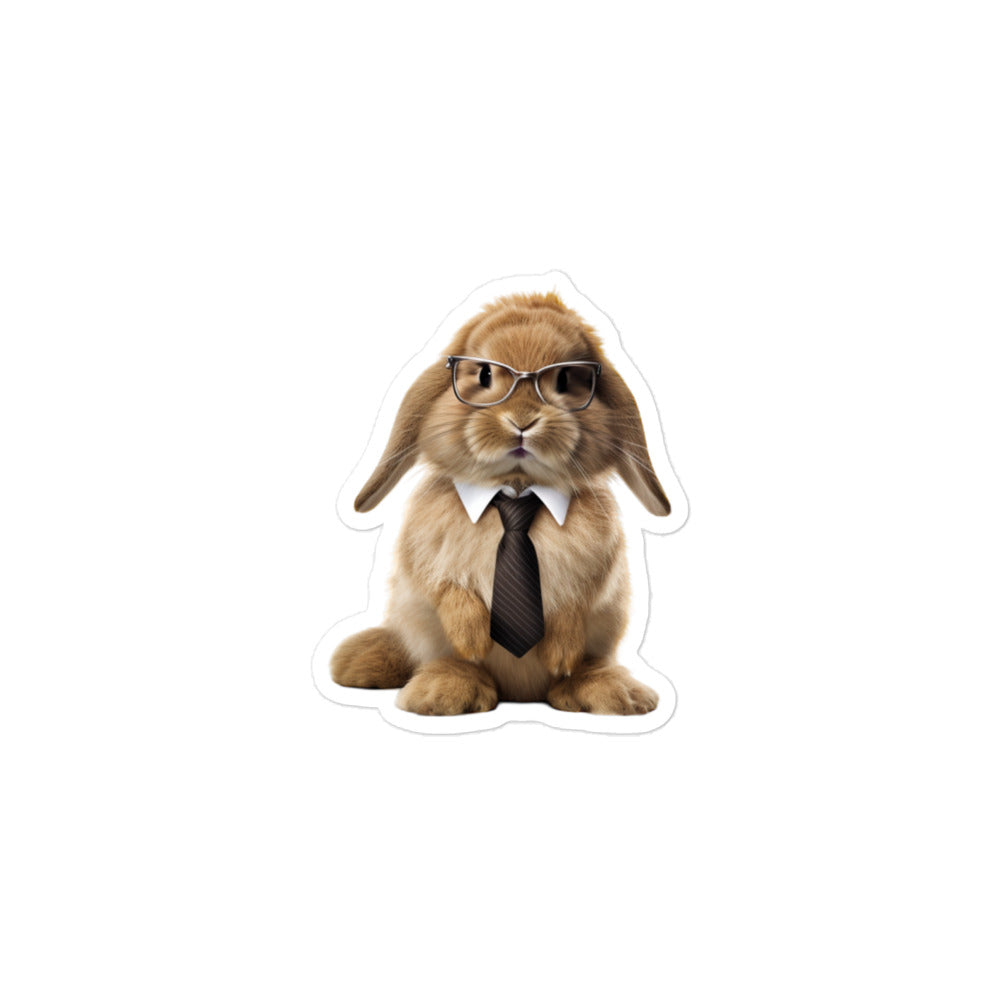 American Fuzzy Lop Persuasive Sales Bunny Sticker - Stickerfy.ai
