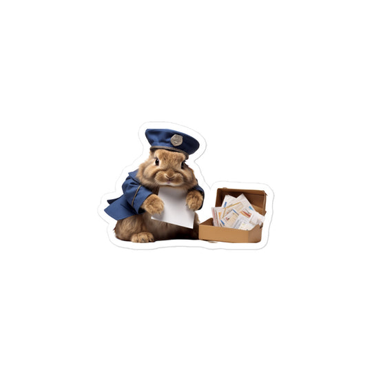 American Fuzzy Lop Mail Carrier Bunny Sticker - Stickerfy.ai