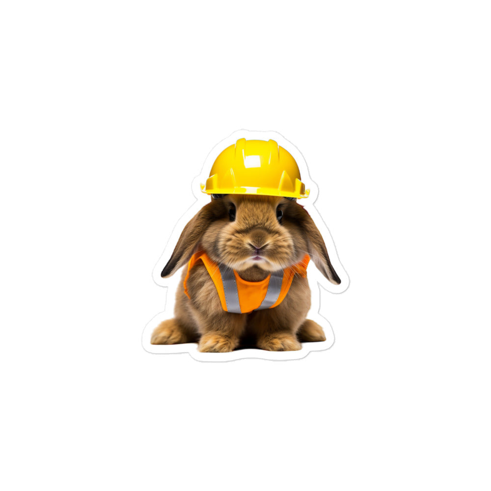 American Fuzzy Lop Contractor Bunny Sticker - Stickerfy.ai