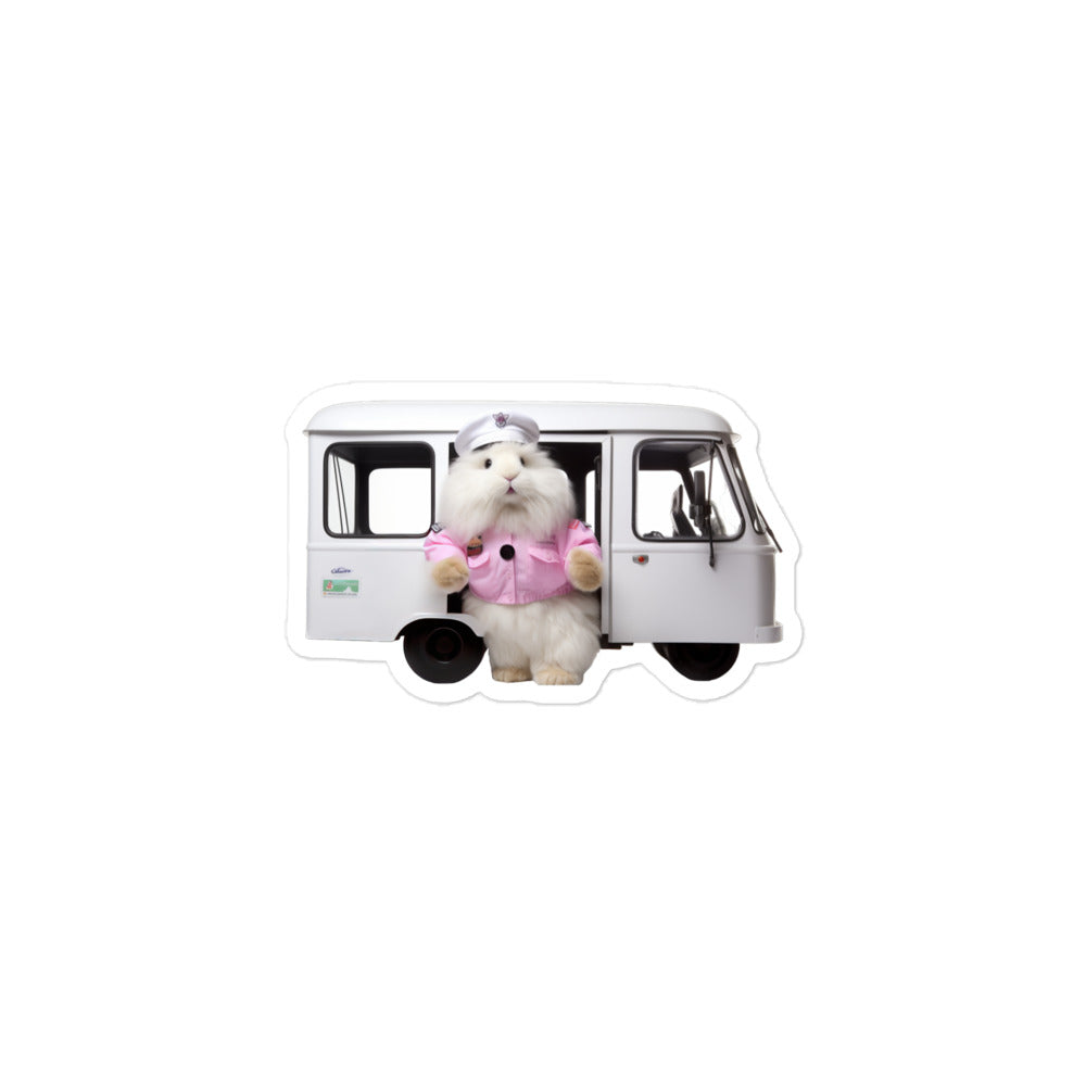 Angora Transit Operator Bunny Sticker - Stickerfy.ai