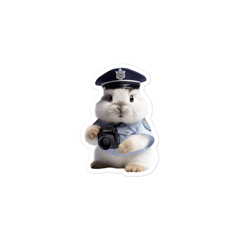 Angora Security Officer Bunny Sticker - Stickerfy.ai