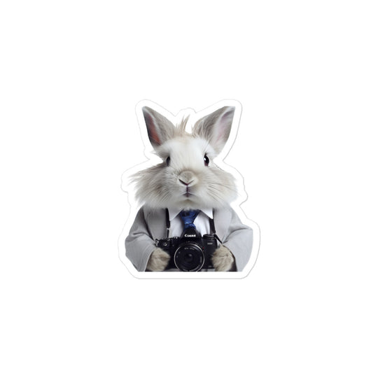 Angora Persuasive Sales Bunny Sticker - Stickerfy.ai