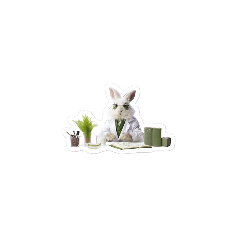 Angora Knowledgeable Pharmacist Bunny Sticker ๐ฐ from Stickerfy.ai