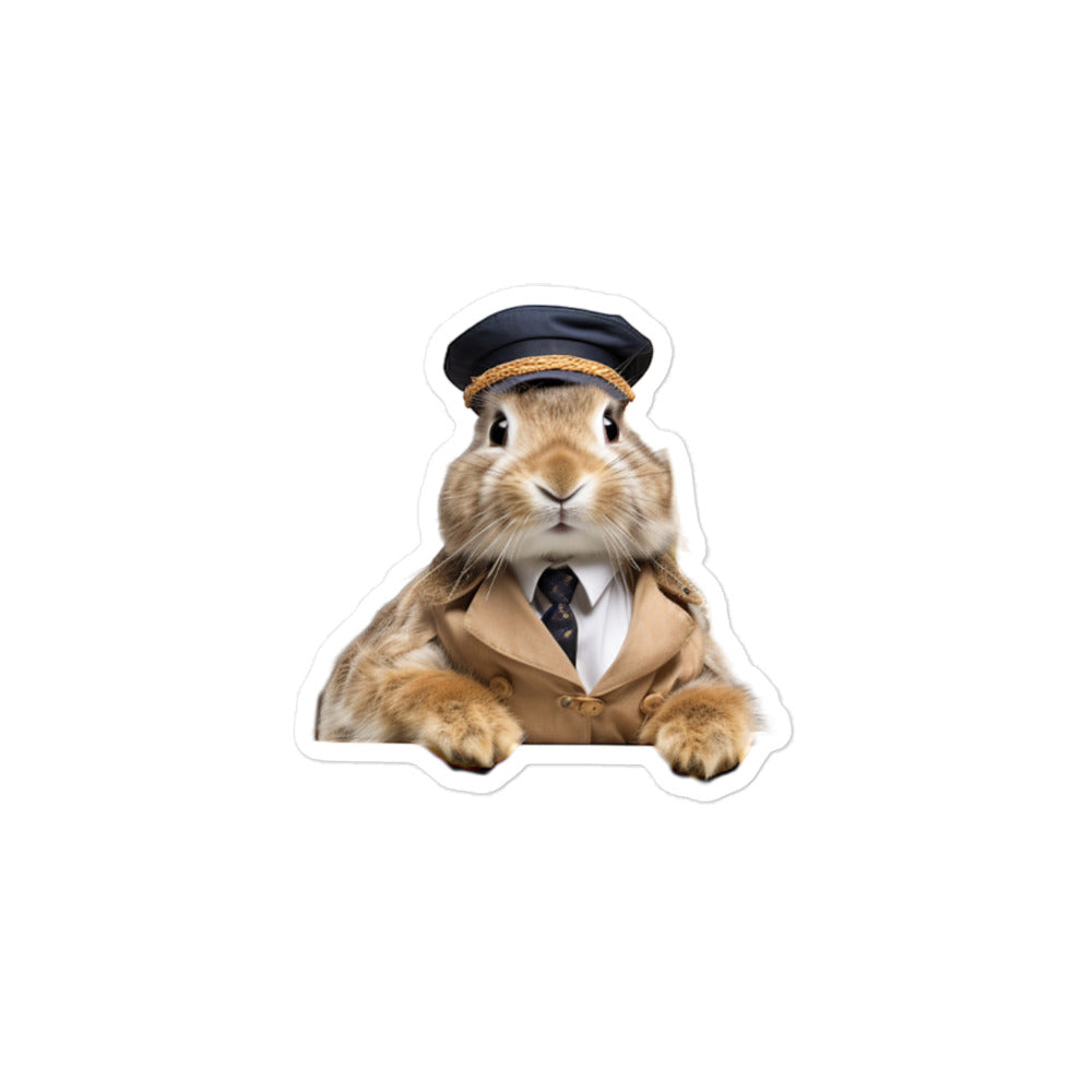 Belgian Hare Transit Operator Bunny Sticker - Stickerfy.ai