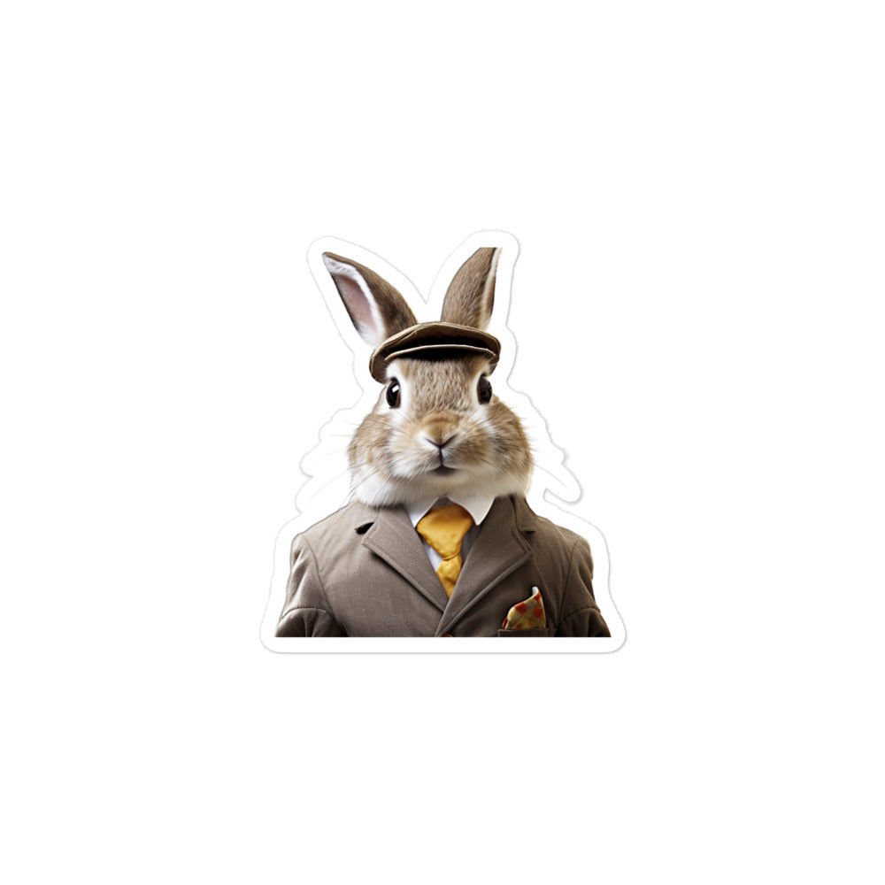 Belgian Hare Transit Operator Bunny Sticker - Stickerfy.ai