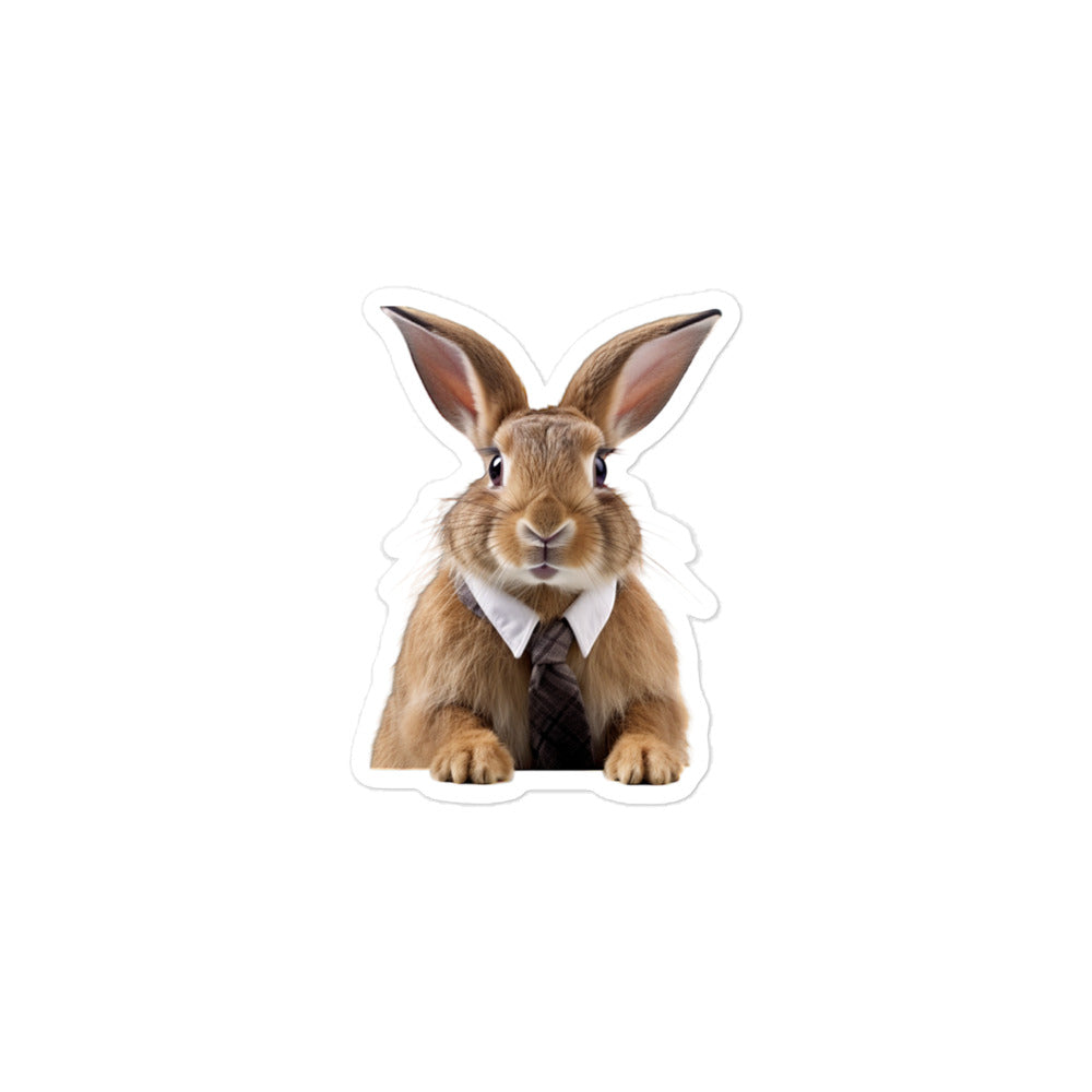 Belgian Hare Enthusiastic Student Bunny Sticker - Stickerfy.ai