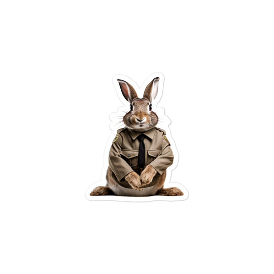 Belgian Hare Security Officer Bunny Sticker - Stickerfy.ai