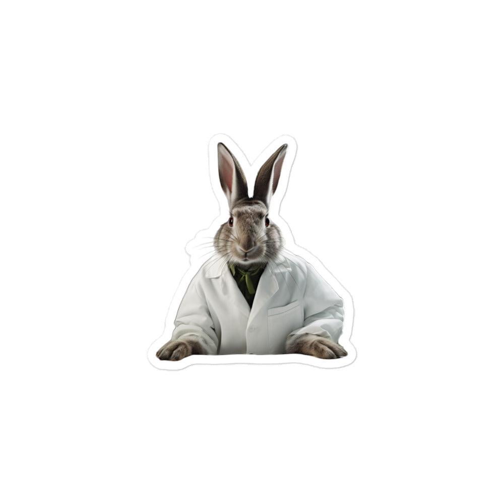 Belgian Hare Knowledgeable Pharmacist Bunny Sticker - Stickerfy.ai