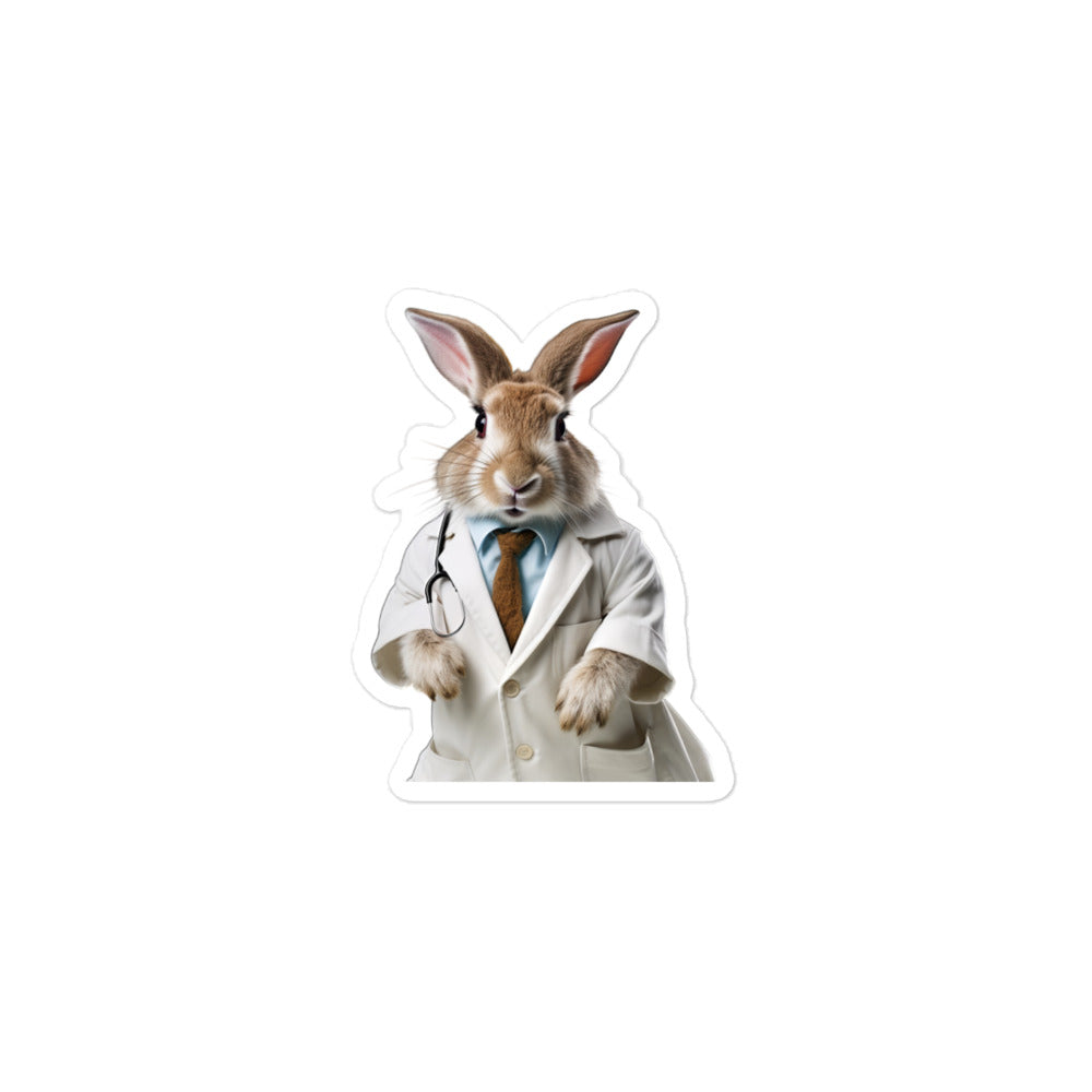 Belgian Hare Compassionate Doctor Bunny Sticker - Stickerfy.ai