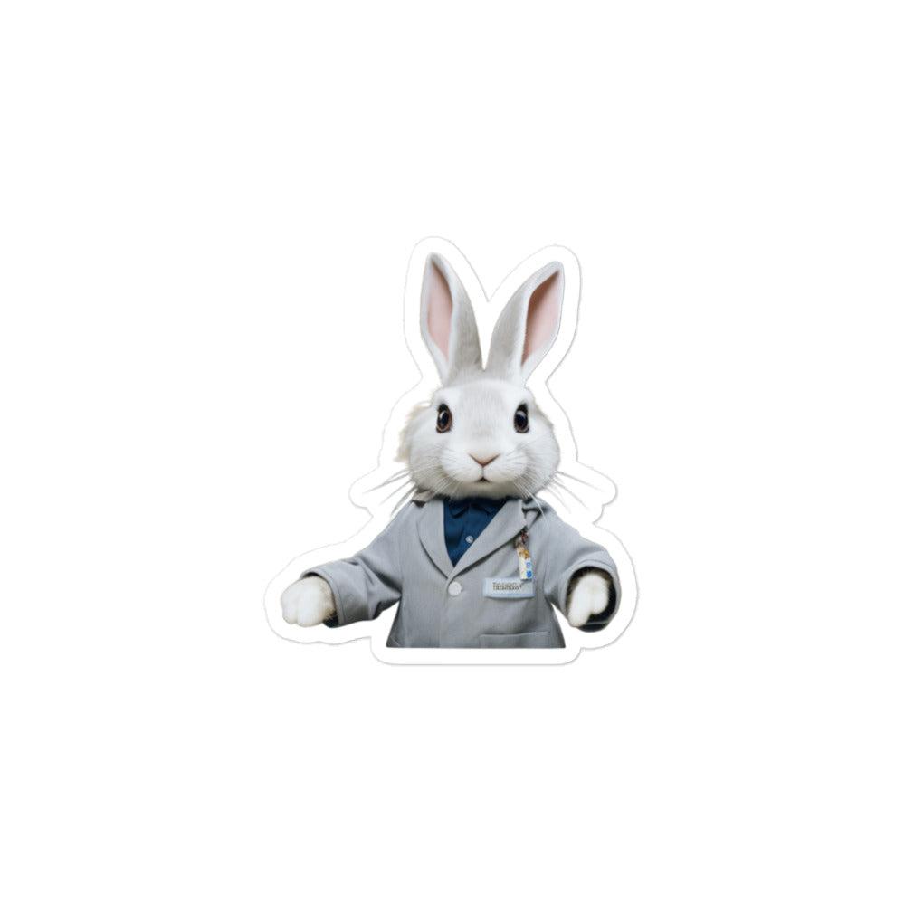 Beveren Knowledgeable Pharmacist Bunny Sticker - Stickerfy.ai