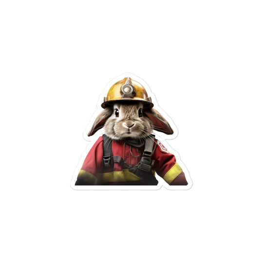 Beveren Brave Firefighter Bunny Sticker - Stickerfy.ai