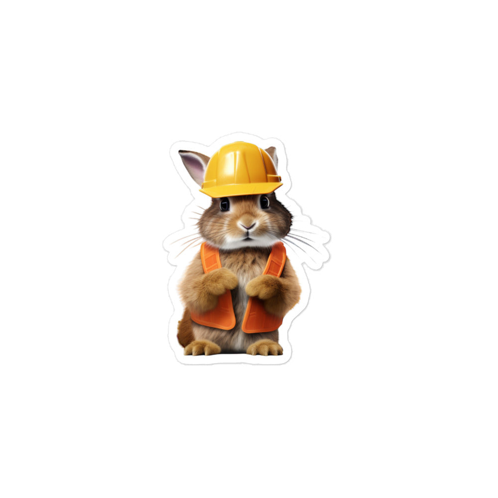Beveren Contractor Bunny Sticker - Stickerfy.ai