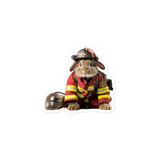 Californian Brave Firefighter Bunny Sticker - Stickerfy.ai