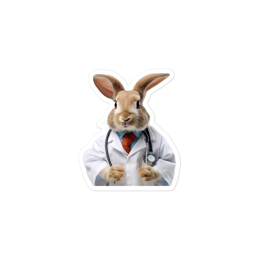 Cinnamon Compassionate Doctor Bunny Sticker - Stickerfy.ai