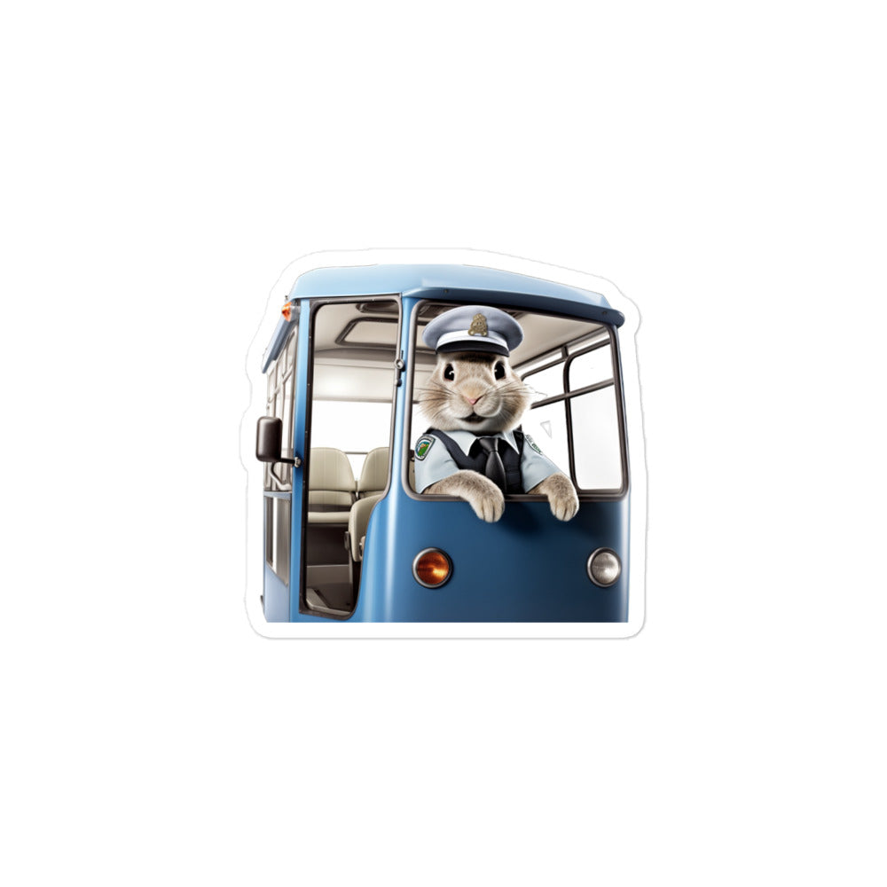 Chinchilla Transit Operator Bunny Sticker - Stickerfy.ai