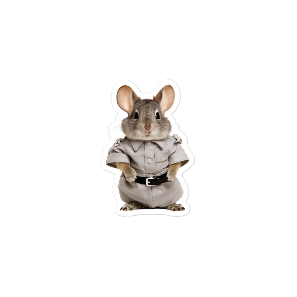 Chinchilla Security Officer Bunny Sticker - Stickerfy.ai